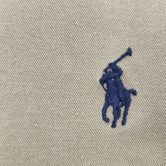 Ralph Lauren Blaire Button Down Long Sleeve Shirt Cotton Tan Mens Medium - Picture 5 of 7